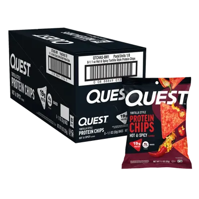 Hot & Spicy Tortilla Style Protein Chips - 4 x 8ct. Box