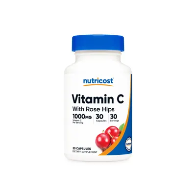 Nutricost Vitamin C with Rose Hips Capsules - 30 Capsules