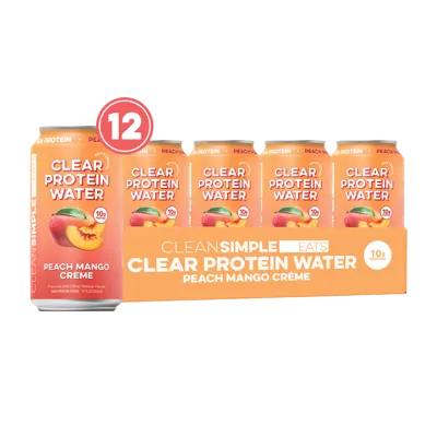Clear Protein Water: Peach Mango Créme (12 Oz. | 12 Pack)