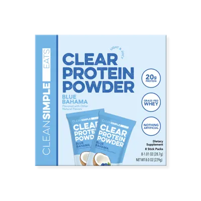 Clear Protein Powder: Blue Bahama (8 Single Serving Stick packs)