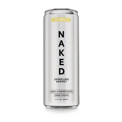 Lemonade Naked Sparkling Energy | Clean Energy Drink - 12 Cans