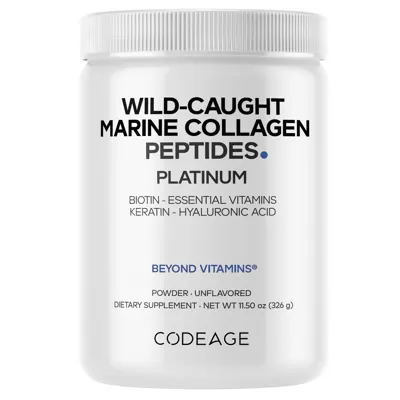 Codeage Platinum Marine Collagen Peptides Supplement Powder - Wild Caught Marine Collagen Powder Platinum
