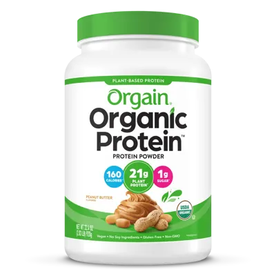 Organic Protein™ Plant Based Protein Powder - Peanut Butter - 2.03lb Canister
