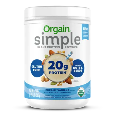 Simple Organic Plant-Based Protein Powder - Creamy Vanilla - 1.25lb Canister