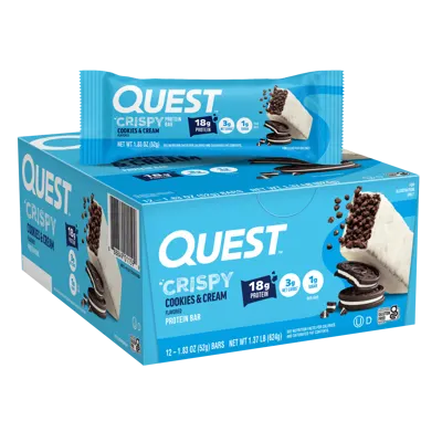 Cookies & Cream Crispy Hero Protein Bars - 12 Count Box