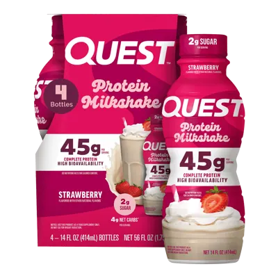 Strawberry 45g Protein Milkshake - 12-pack (12 x 14 fl. oz. Bottle)