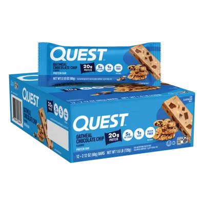 Oatmeal Chocolate Chip Protein Bars - 12 Count Box