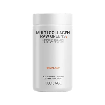 Codeage Multi Collagen Raw Greens - Codeage Multi Collagen Protein Raw Greens unflavored 180 Capsules