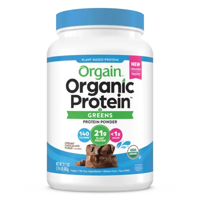 Organic Protein™ & Greens Plant Based Protein Powder - Creamy Chocolate Fudge - 1.94lb Canister