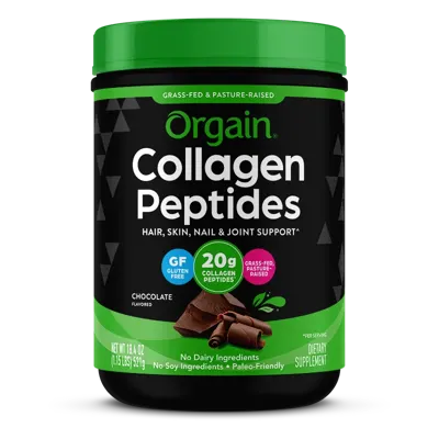 Grass Fed Pasture Raised Collagen Peptides - Chocolate - 1.15lb Canister