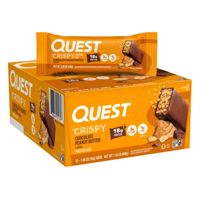 Chocolate Peanut Butter Crispy Hero Protein Bars - 12 Count Box