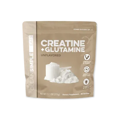 Creatine + Glutamine: Unflavored (30 Serving Bag)