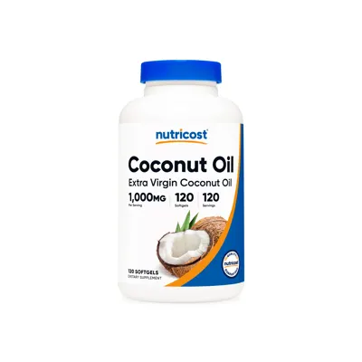 Nutricost Coconut Oil Softgels - 240 Softgels