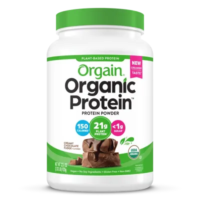 Organic Protein™ Plant Based Protein Powder - Creamy Chocolate Fudge - 1.02lb Canister