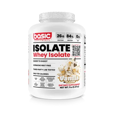 Basic Supplements Basic Isolate 5lb, Vanilla