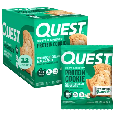 White Chocolate Macadamia Protein Cookies - 3 x 12ct. Box
