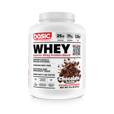Basic Supplements Superior Whey Protein Blend 5lb, Chocolate