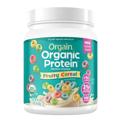 Organic Protein™ Plant Based Protein Powder - Fruity Cereal - 1.02lb Canister