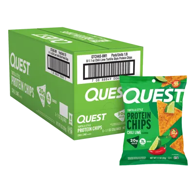 Chili Lime Tortilla Style Protein Chips - 4 x 8ct. Box