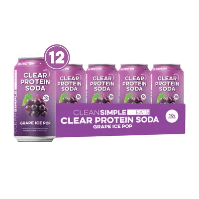 Clear Protein Soda: Grape Ice Pop (12 Oz. | 12 Pack)