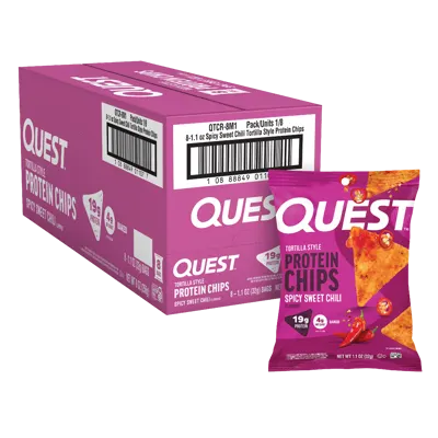 Spicy Sweet Chili Tortilla Style Protein Chips - 4 x 8ct. Box