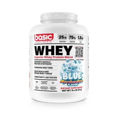 Basic Supplements Superior Whey Protein Blend 5lb, Blue Marshmallow