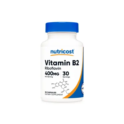 Nutricost Vitamin B2 Riboflavin Capsules - 100mg / 120 Capsules