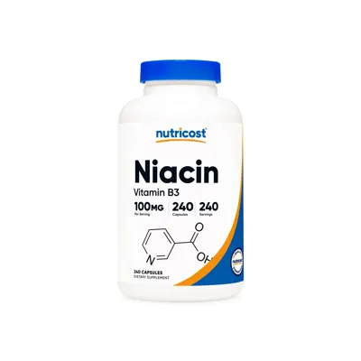 Nutricost Vitamin B3 Niacin Capsules - 100mg / 240 Capsules