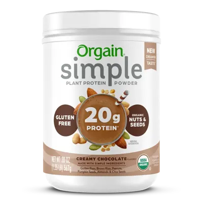 Simple Organic Plant-Based Protein Powder - Creamy Chocolate - 1.25lb Canister