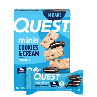 Mini Cookies & Cream Protein Bars - 14 Count Box