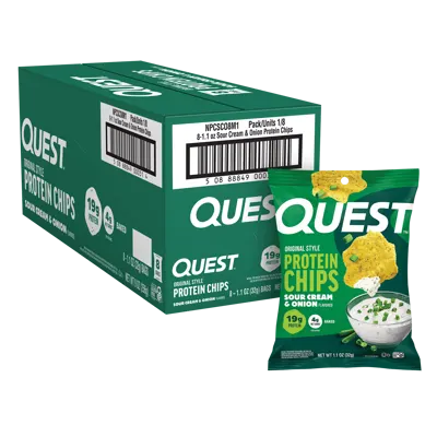 Sour Cream & Onion Original Style Protein Chips - 4 x 8ct. Box