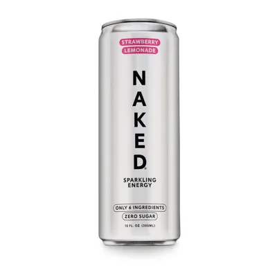 Strawberry Lemonade Naked Sparkling Energy | Clean Energy Drink - 12 Cans