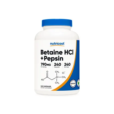 Nutricost Betaine Hci + Pepsin Capsules