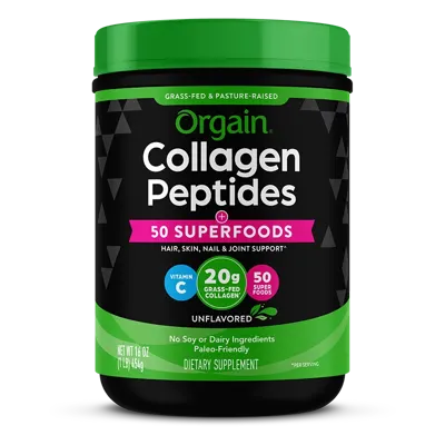 Grass-Fed Pasture Raised Collagen Peptides + Superfoods Powder - 1lb Canister
