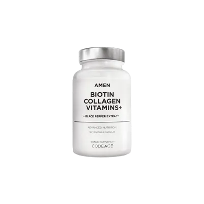 Codeage Amen Biotin Collagen Vitamins + Black Pepper Extract - 90 Capsules / Unflavored