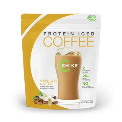 Natural Vanilla Latte High Protein Iced Coffee - Single-Serving Packets