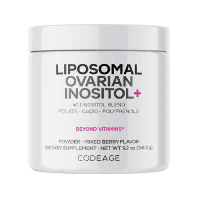 Codeage Ovarian Inositol+ Hormonal Balance Powder Supplement - Codeage Liposomal Ovarian Inositol+ Powder 5.2 oz
