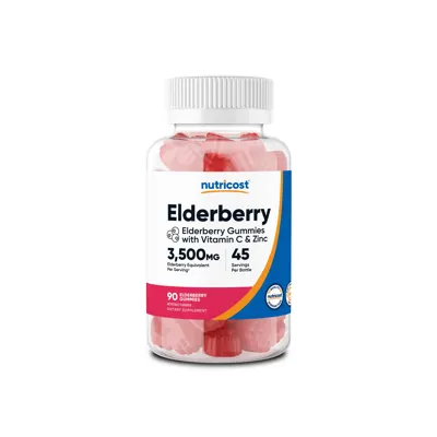 Nutricost Elderberry Gummies - 120 Gummies (60 Serv)