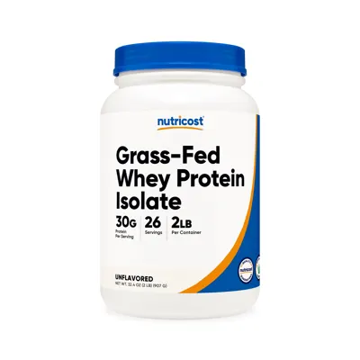 Nutricost Grass-Fed Whey Protein Isolate - 2 lbs