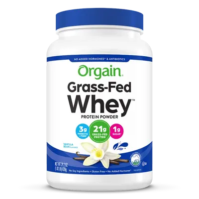 Grass Fed Whey Protein Powder - Vanilla Bean - 1.82lb Canister