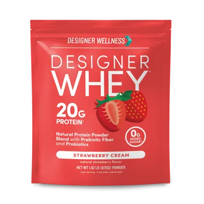 Designer Whey Strawberry Cream Protein Powder, 1.92 lb