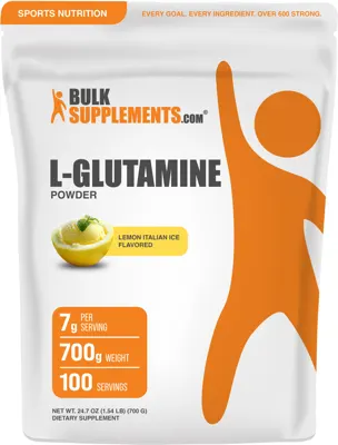 L-Glutamine Powder - Lemon Italian Ice - Powder / 700 Grams (1.5 lbs)