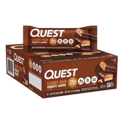 Peanutty Caramel Candy Bars - 12 ct. Box