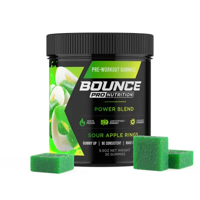 Pre-Workout Gummies - Power Blend - Sour Apple Rings - 70 Count