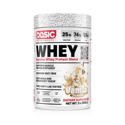 Basic Supplements Superior Whey Protein Blend 2lb, Vanilla