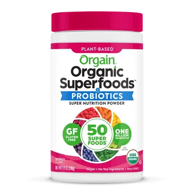 Organic Superfoods Probiotics Powder - Berry - 0.62lb Canister