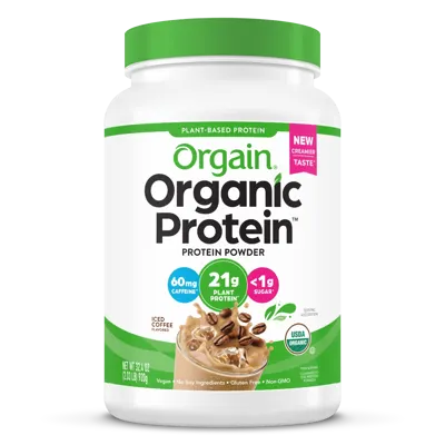 Organic Protein™ Plant Based Protein Powder - Iced Coffee - 2.03lb Canister